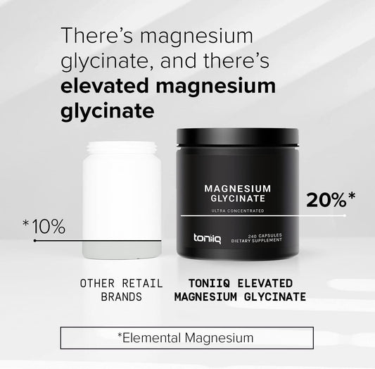 Ultra High Strength Magnesium Glycinate, 3,000mg ,20% Purified, 600mg of Elemental Magnesium, 240 capsules by Toniiq