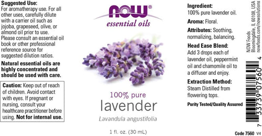 100% Pure Lavender Aromatherapy Essential Oil 1 fl oz by NOW