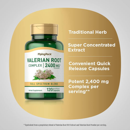 Valerian Root Capsules, 120 count by Piping Rock