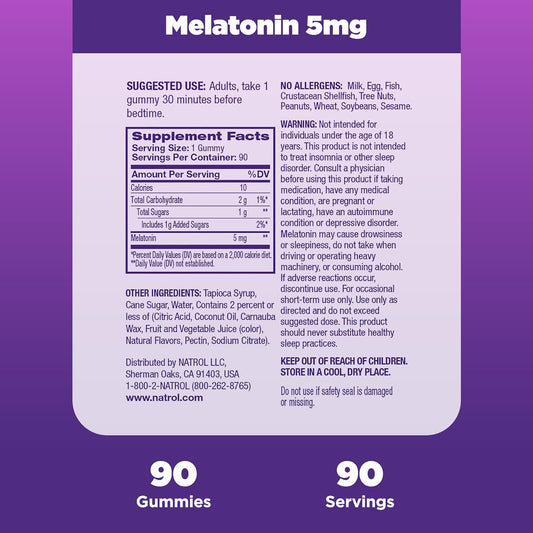 Strawberry Melatonin Gummies, 5mg 90 count by Natrol