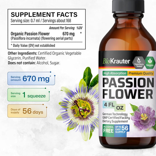 Passionflower Tincture 4 fl oz by BioKrauter