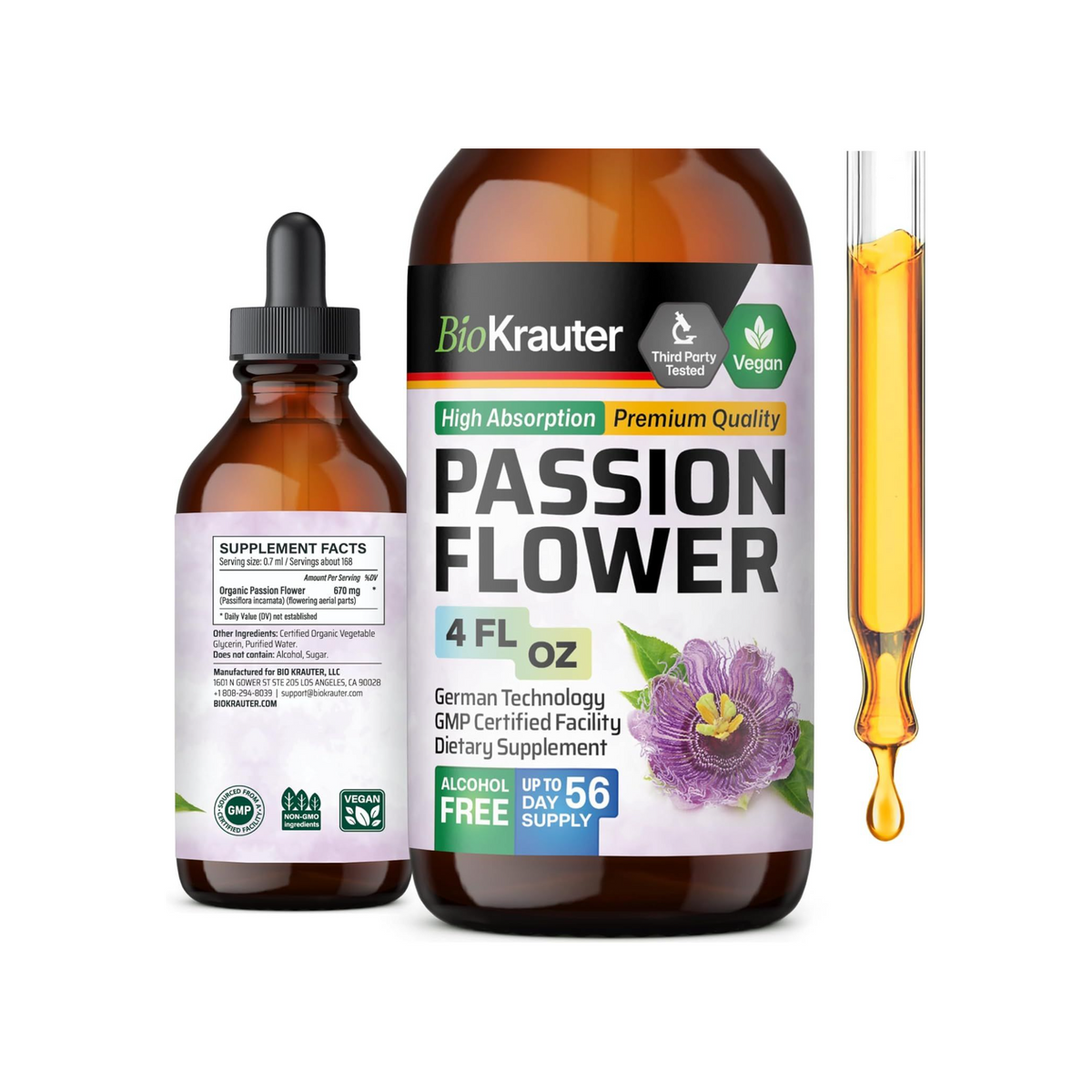 Passionflower Tincture 4 fl oz by BioKrauter