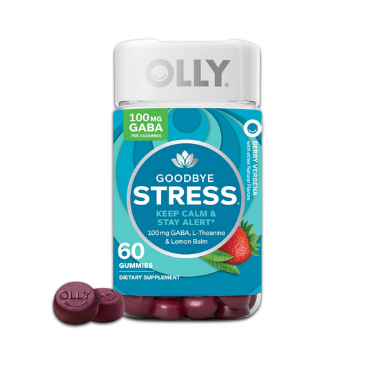 OLLY Goodbye Stress Gummy with GABA, L-Theanine, Lemon Balm | 60 count